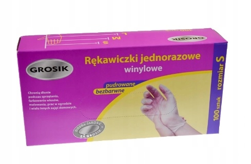 Grosik vinylové rukavice 100 ks. S Veľkosť 7