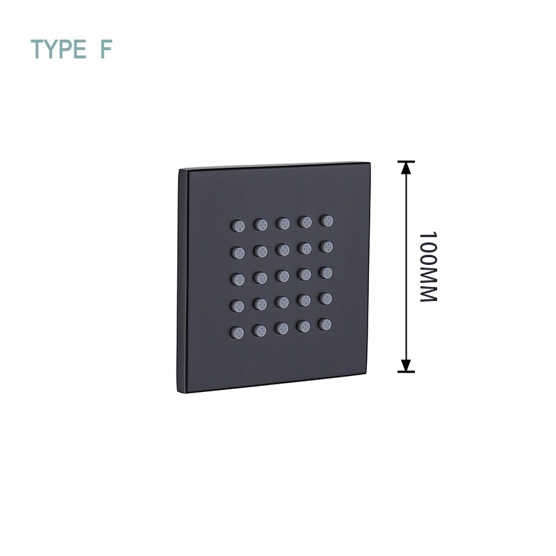 Sprcha hlava typu f čierna 100 mm