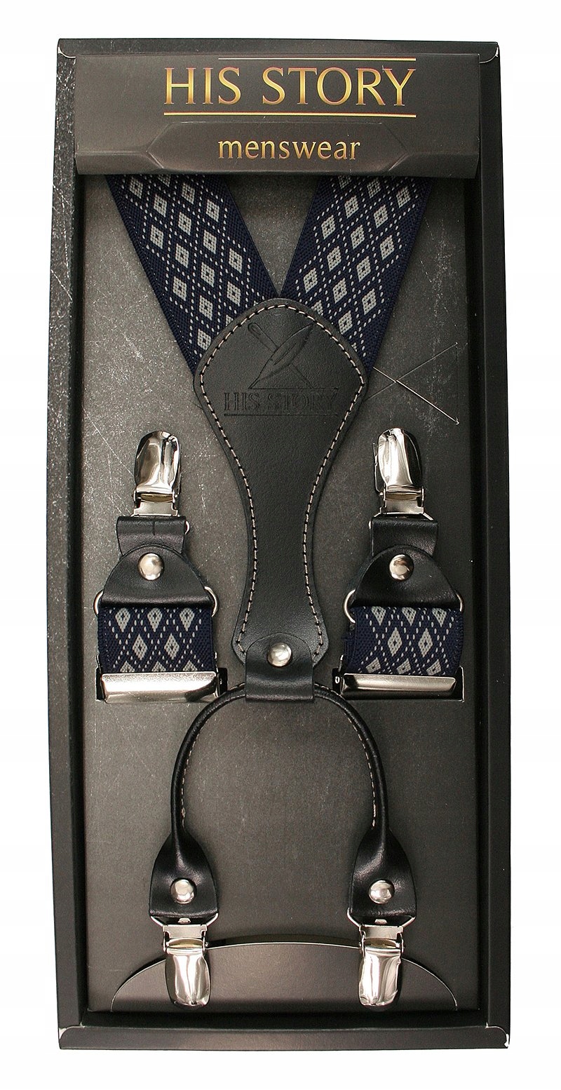 Traky na nohavice - Navy-White Men's jeho príbeh Rombs