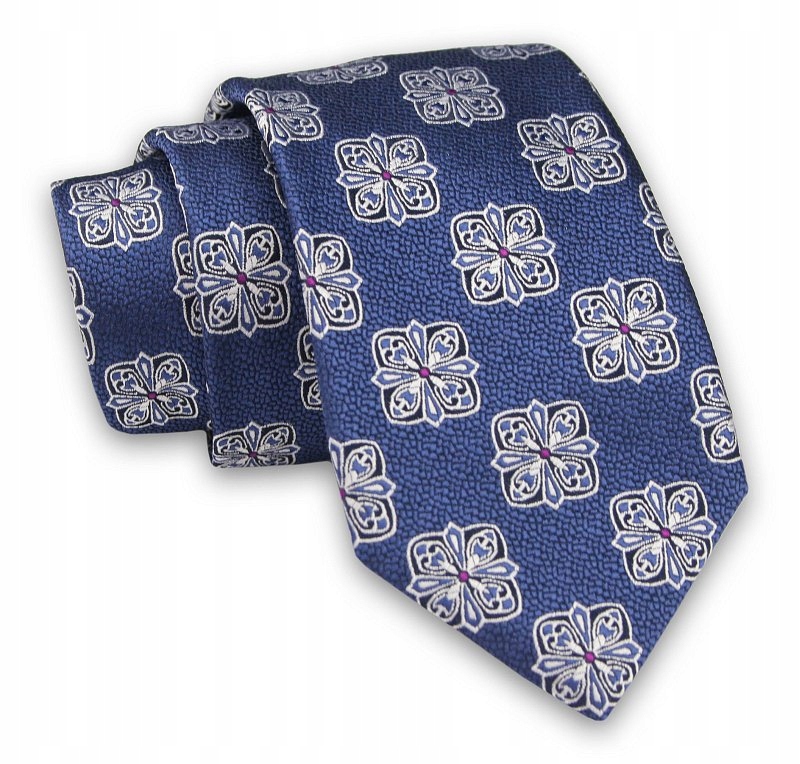 Navy modré geometrické klasické kravaty Alties