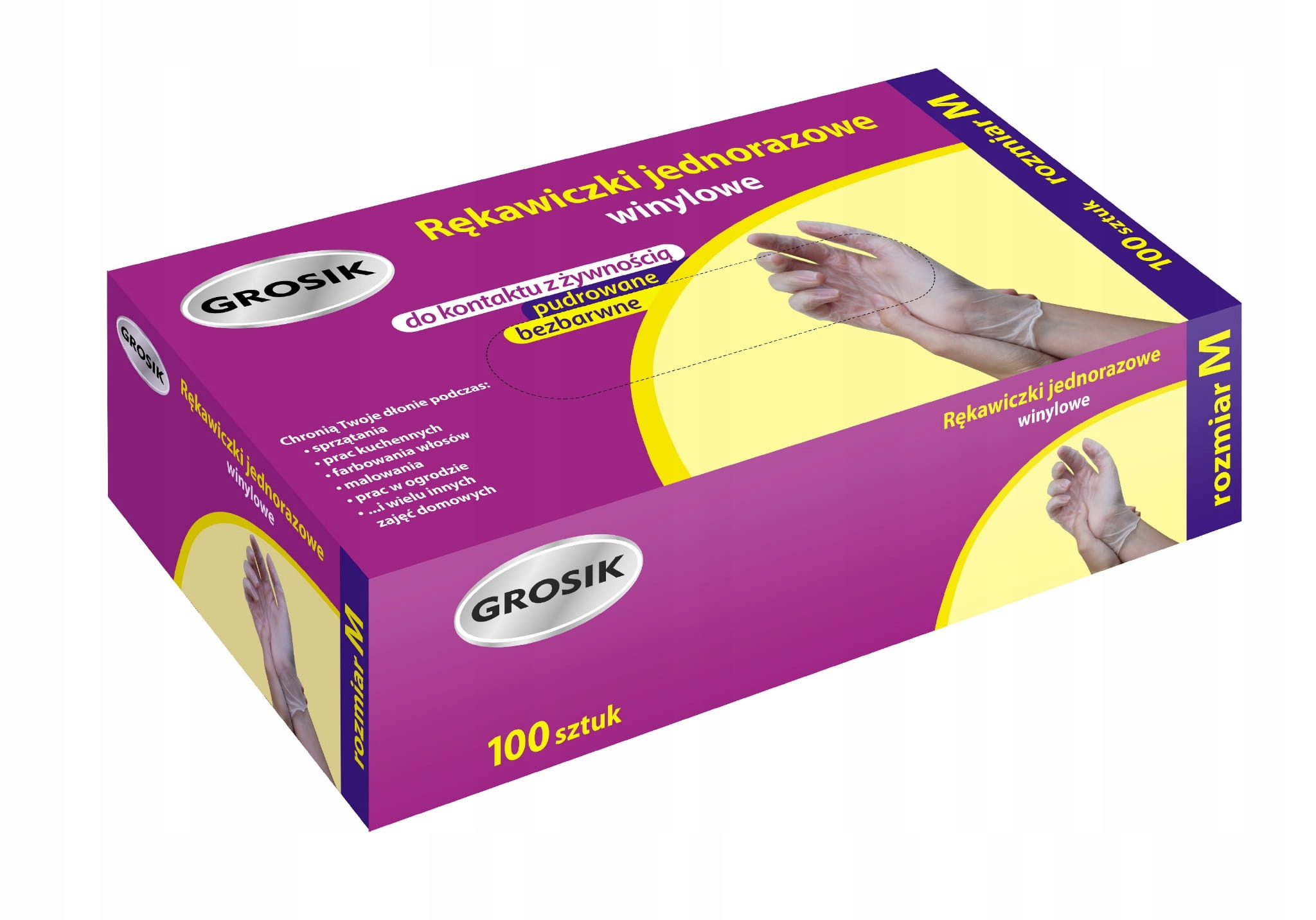 Grosik jednorazové vinylové rukavice m 100ks