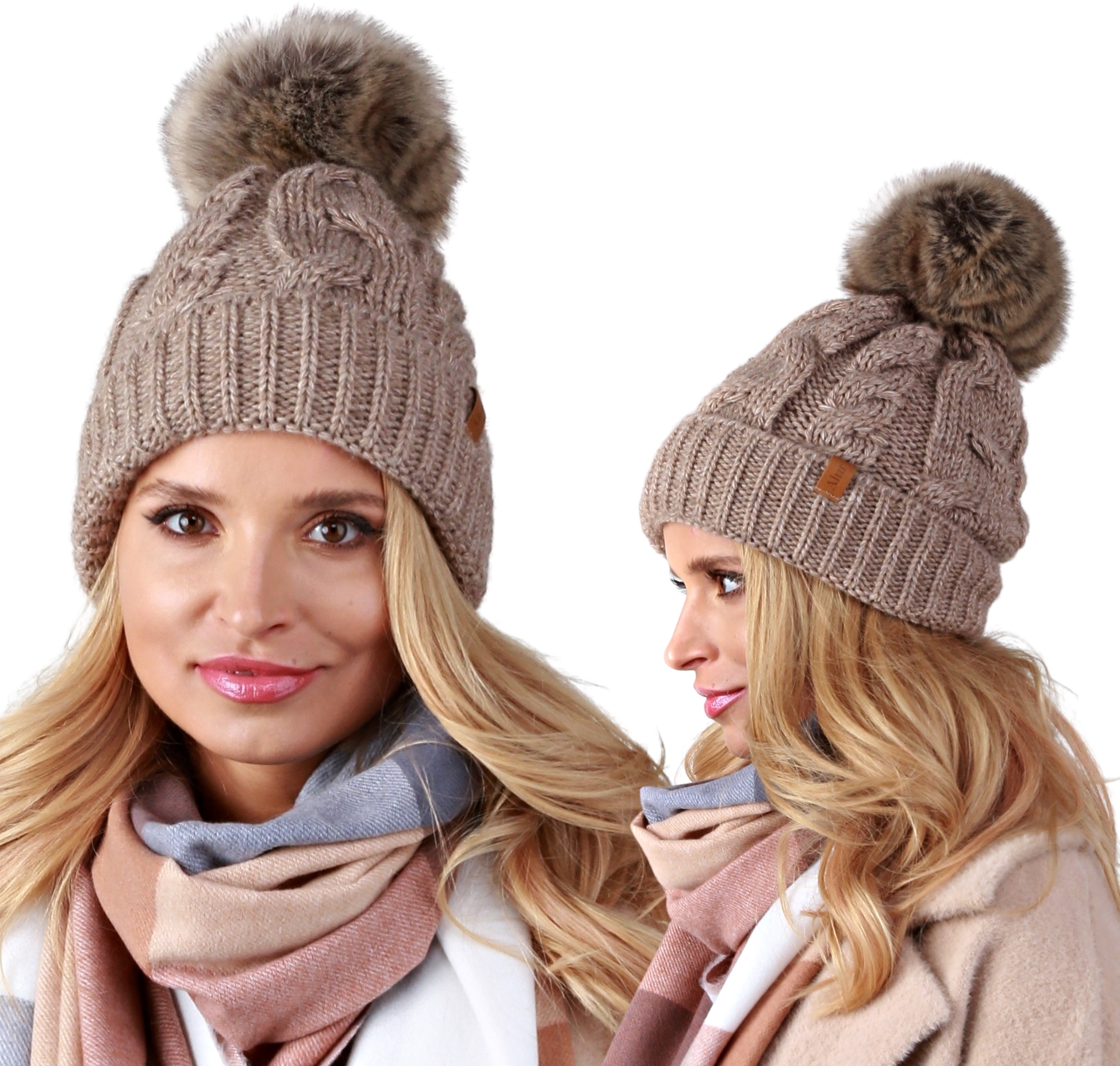 Zimná čiapka s pompom polárnymi craidmi A6 farby