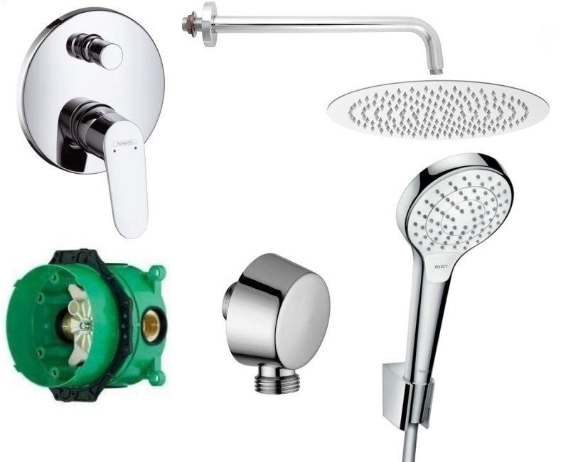 Hansgrohe Focus skrytý súprava+dažďová sprcha 20