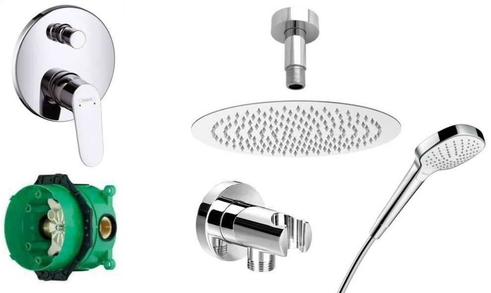 Hansgrohe Focus skrytý súprava+dažďová sprcha 25