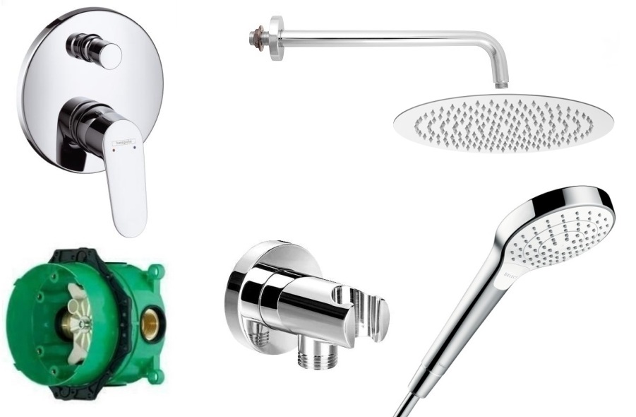 Hansgrohe Focus skrytý súprava+dažďová sprcha 40