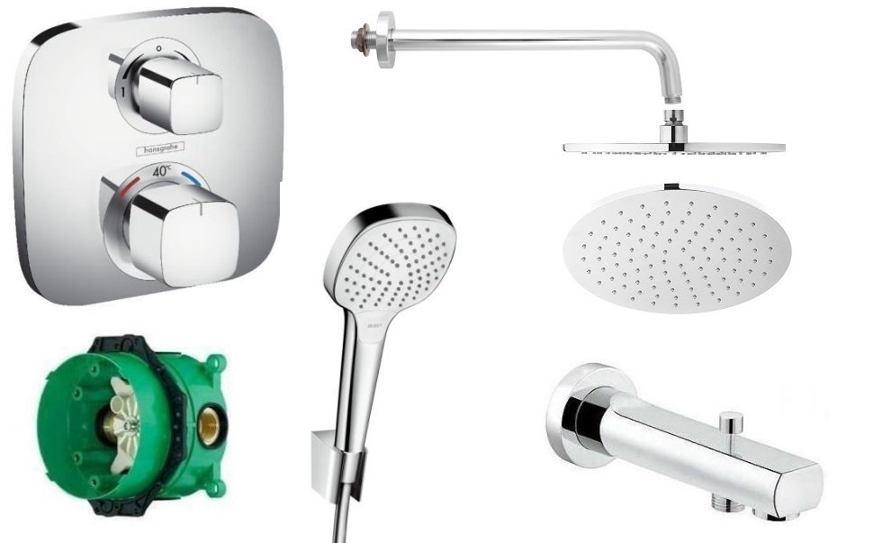 Hansgrohe vaňa termostat+dažďová sprcha 25