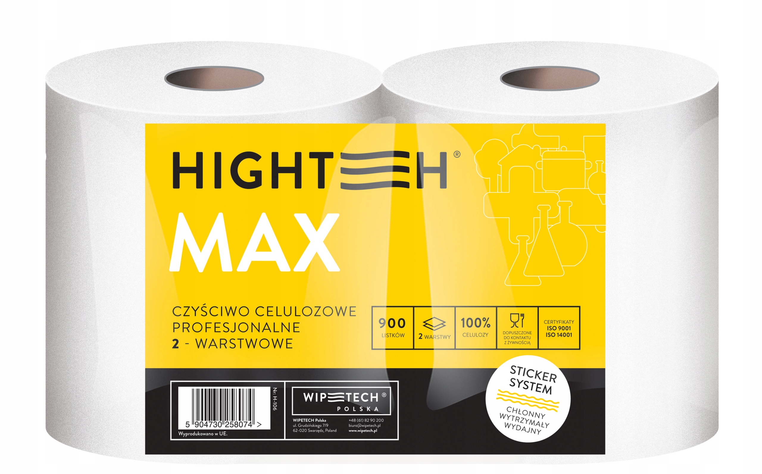Maximálny cieľ čistenia Highteh. 2 vrstvy 200 m, 1 rola