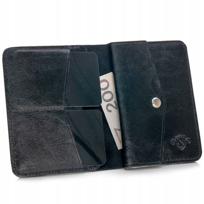 Peňaženka - SOLIER WALLET Prírodné kožené zrno Čierny SW15 - Pánsky produkt