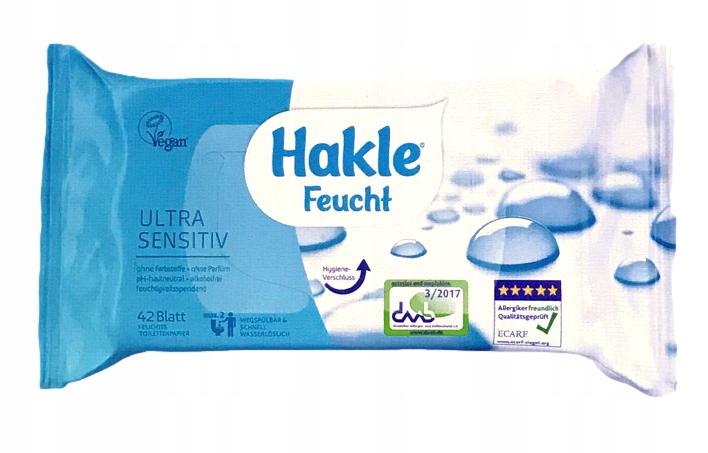Hakle ultra, čo znamená zvlhčený toaletný papier 42 november