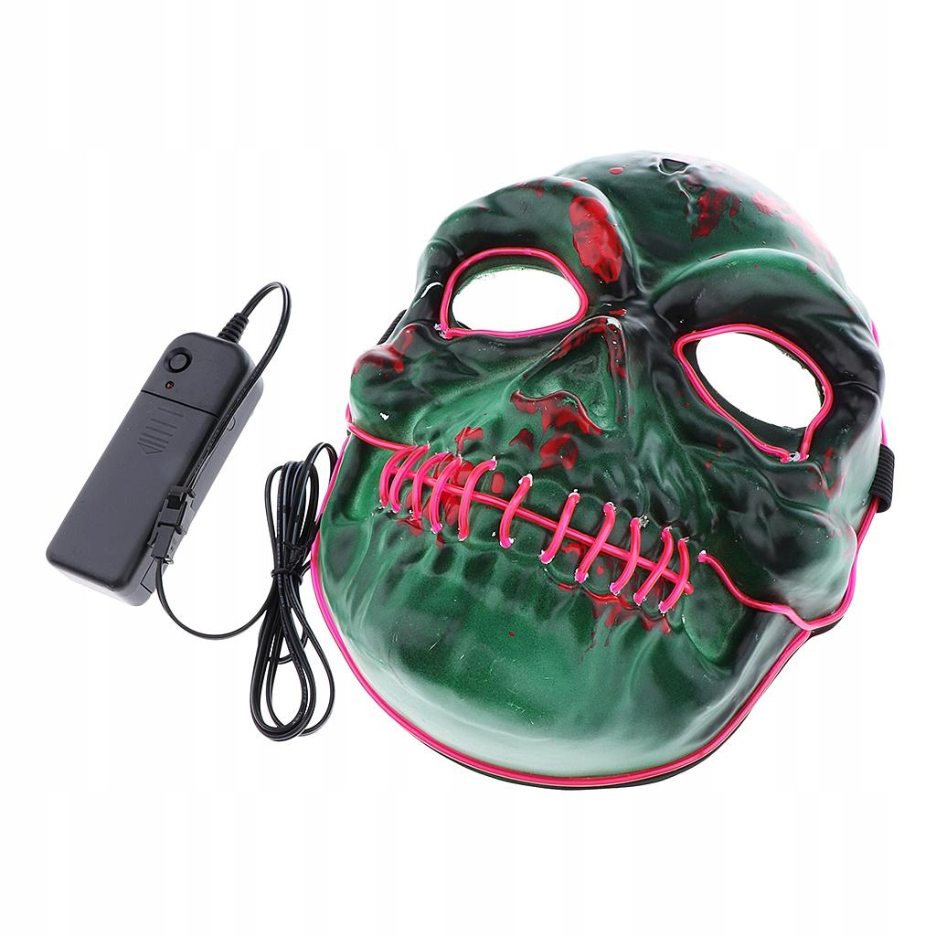 Maska na spanie - Halloween strašná lebka LED