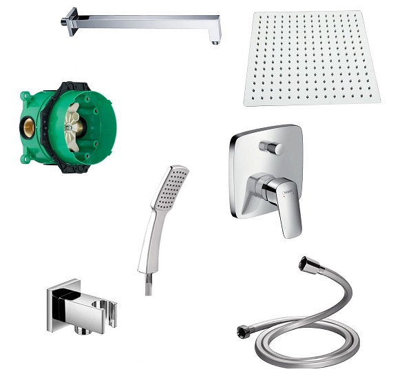 Batéria Hansgrohe logis + Ibox + dažďová sprcha 30