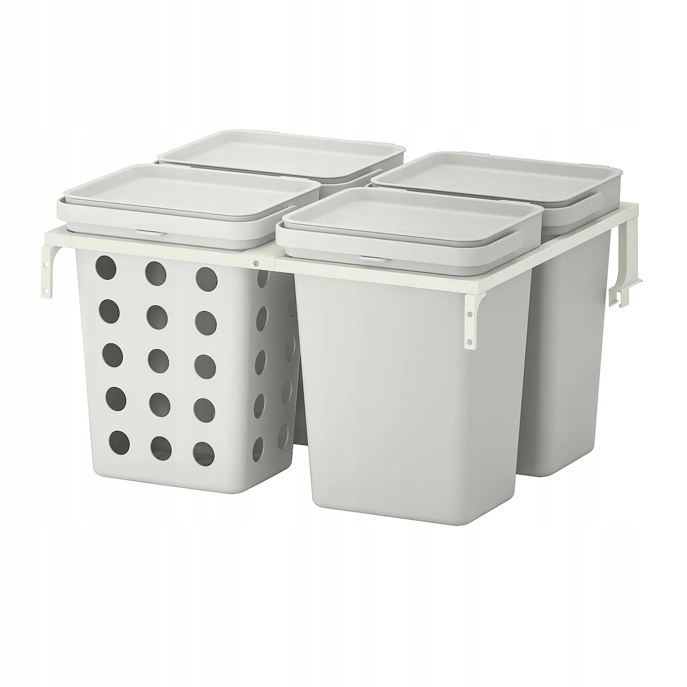 Ikea Hallble Set of Garping Bin, svetlo šedá, 40 l