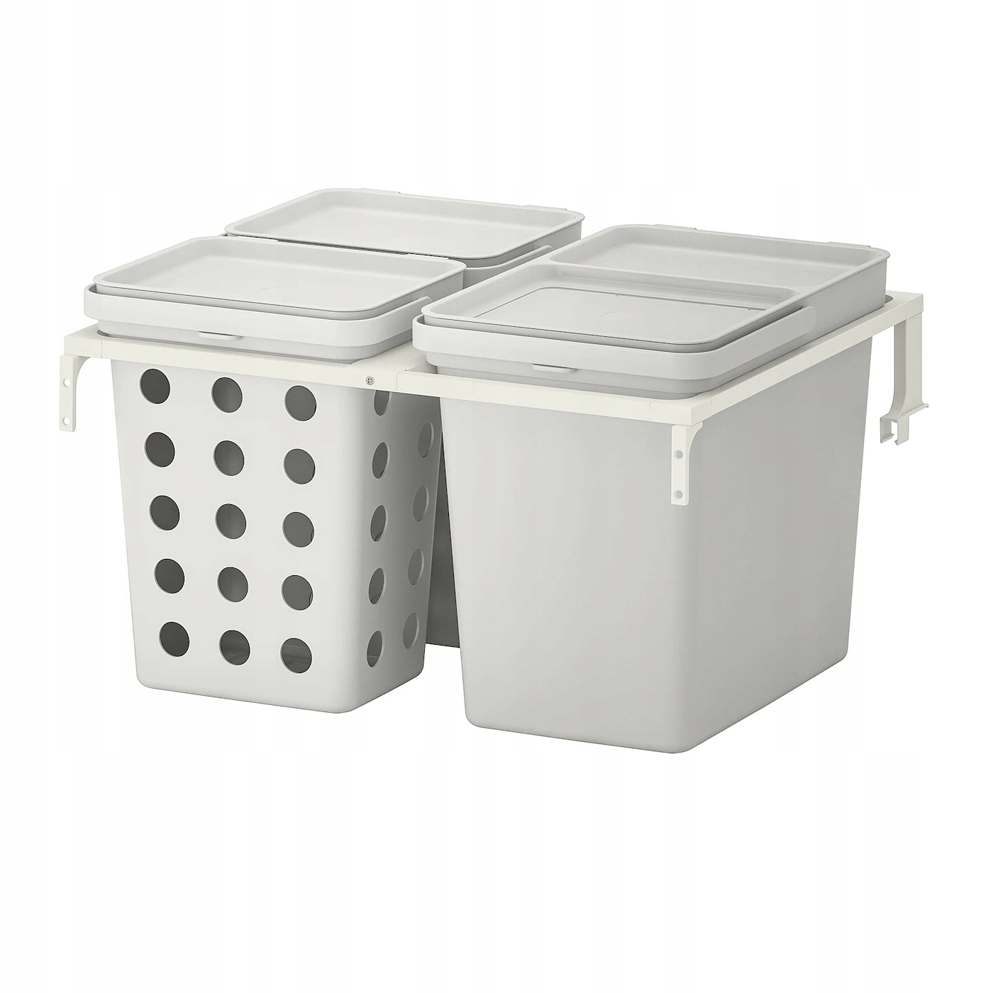Ikea Hallble Set of Garping Bin, svetlo šedá, 42 l