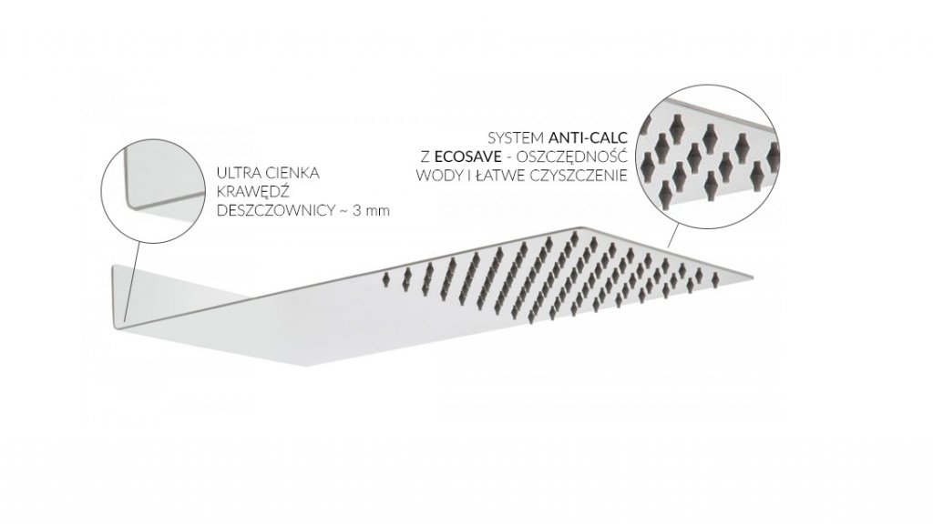 Inva dažďová sprcha Slim SC-D1-040 45x20cm Chrome
