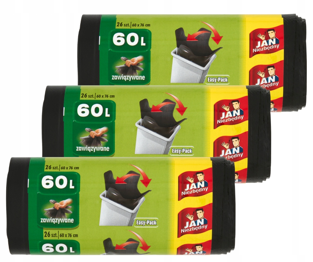 Jan Essential Easy-Pack 60L x 78 vreciek na odpadky