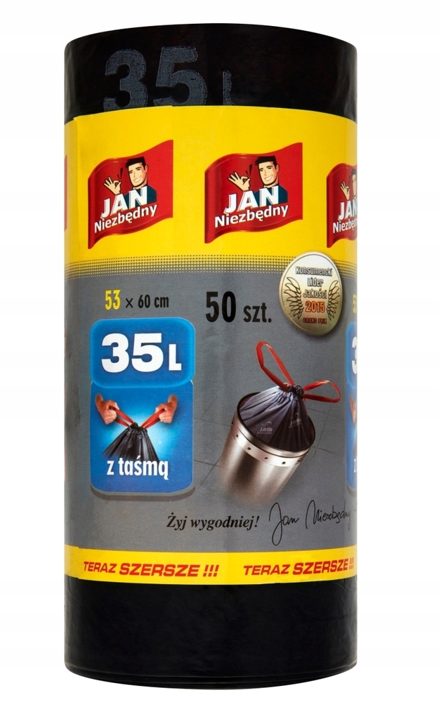 JAN NIEZBĘDNY Vrecia na odpadky 35l s PÁSKOM 50 ks.