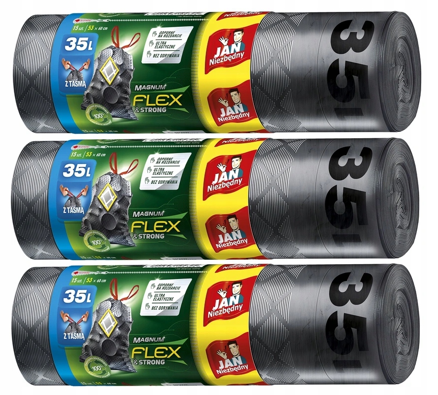 Jan Essential Sacks Magnum Flex 35L x3 Pack