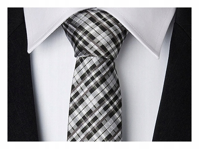Úzka kravata Greg Slim Fit Microfiber (Microfase) Biela, čierna, strieborná, šedá