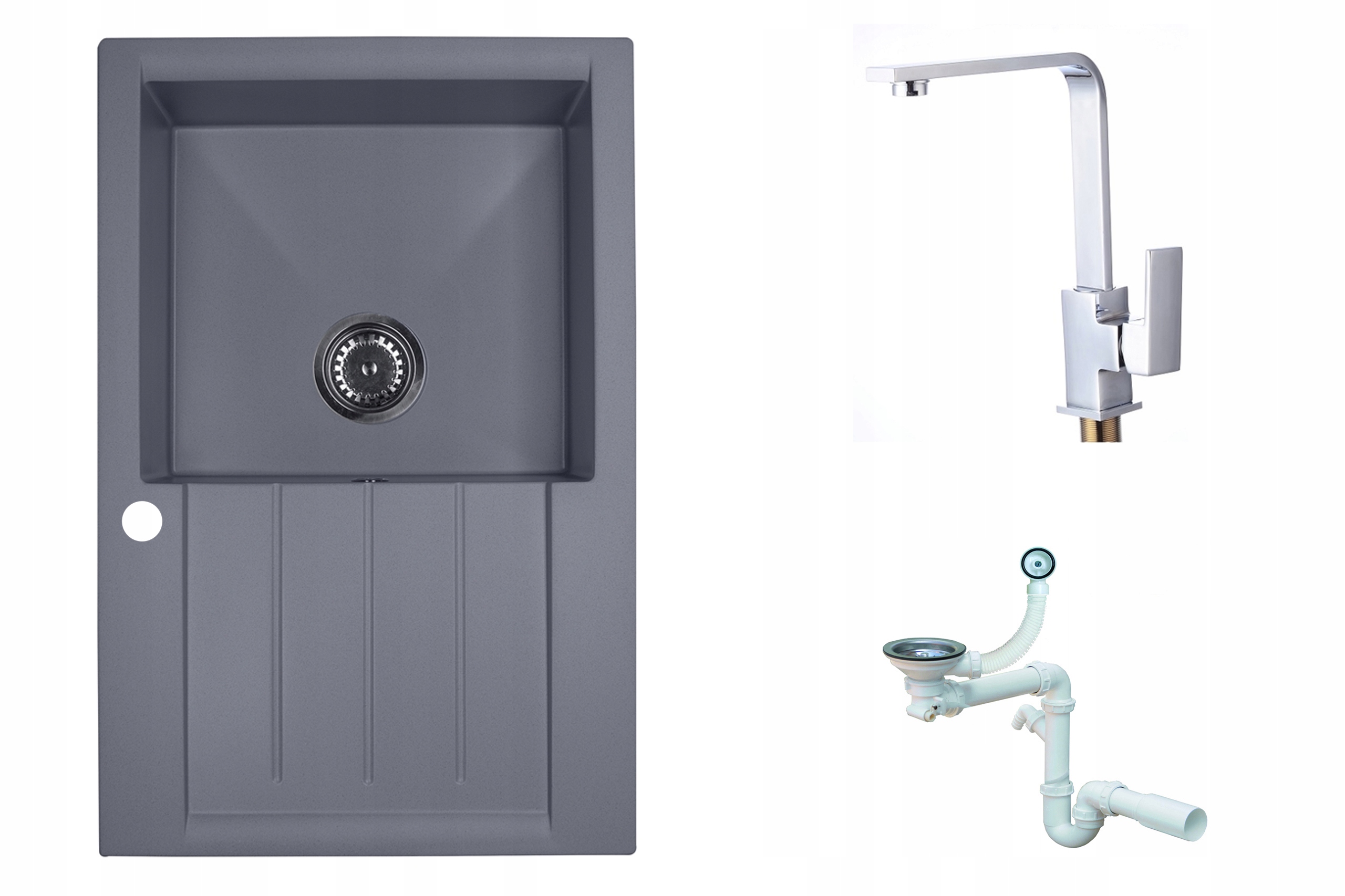 Kuchynská batéria - Single -Chamber Granite Sink Graphite Battery