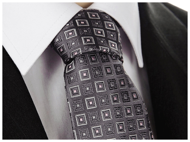Greg Wide Greg TIE Classic Cut hodváb, strieborný, šedý