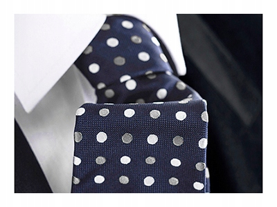 Široký kravata Greg White, Navy Blue, Grey