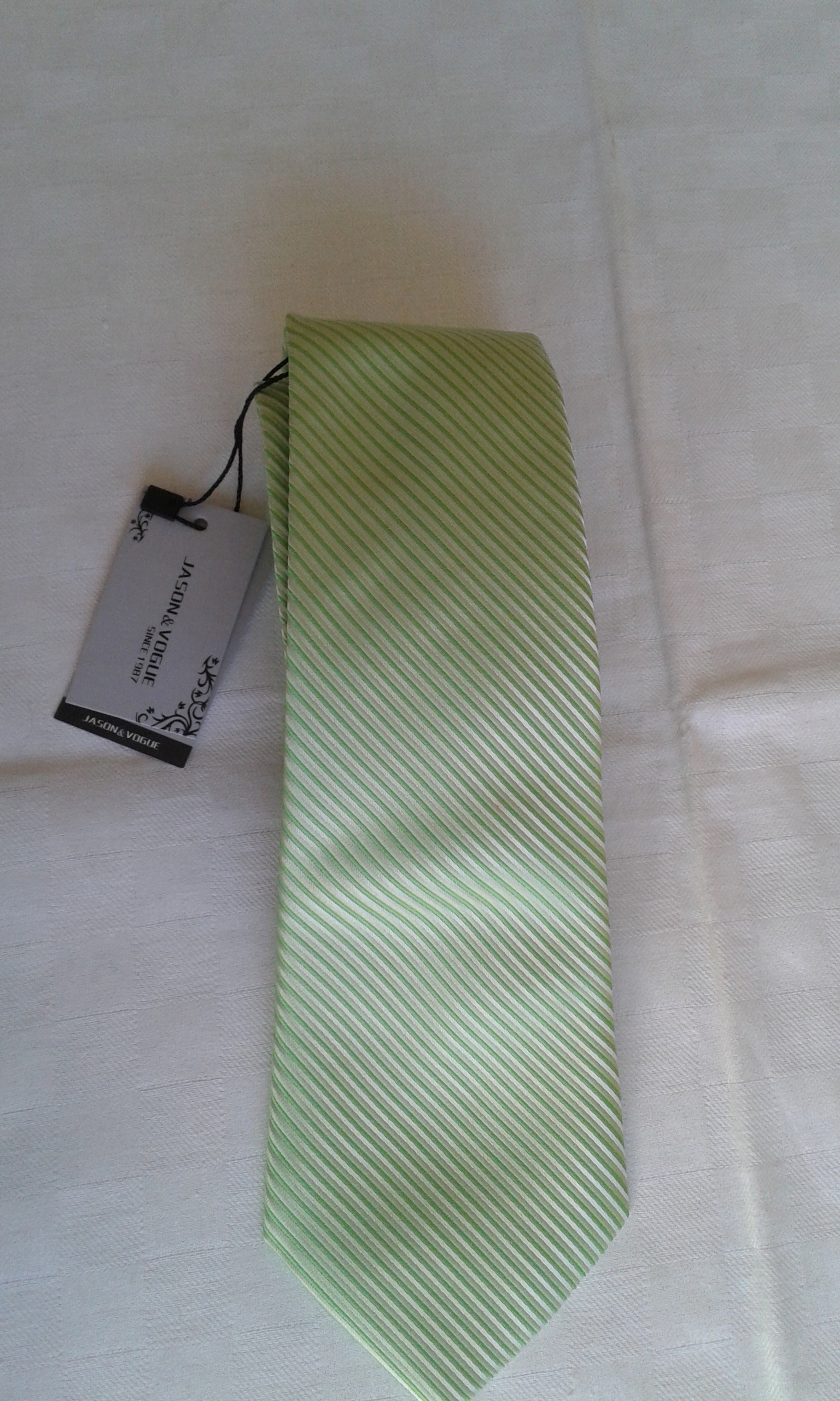 Široká kravata Janson a Vogue Ecru Silk, zelená