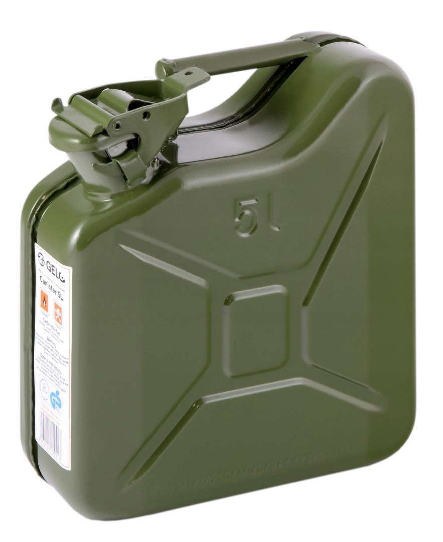 Zelená oceľová kanister RAL 6003 5L OSN