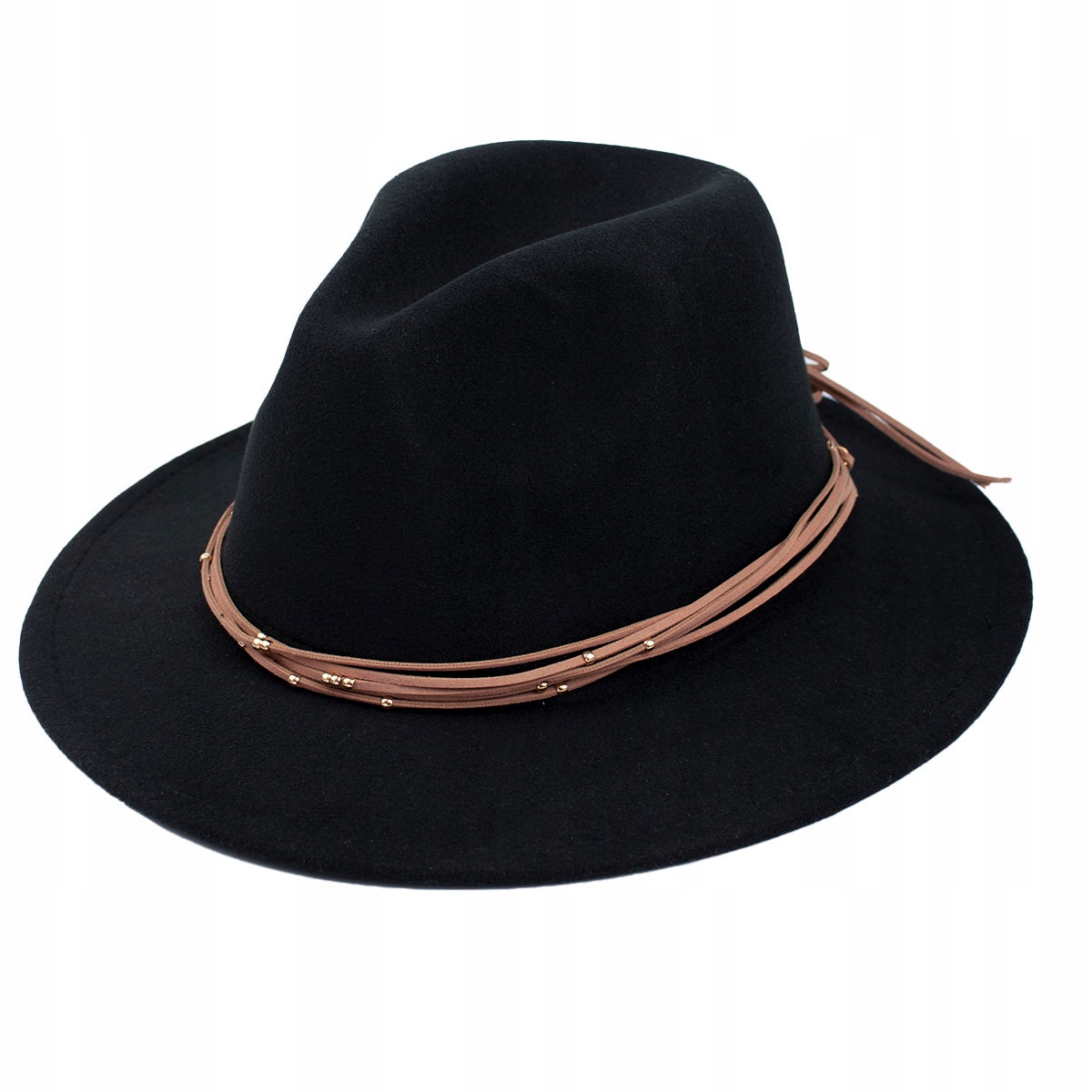 Elegantný čierny boho panama Felt Hat