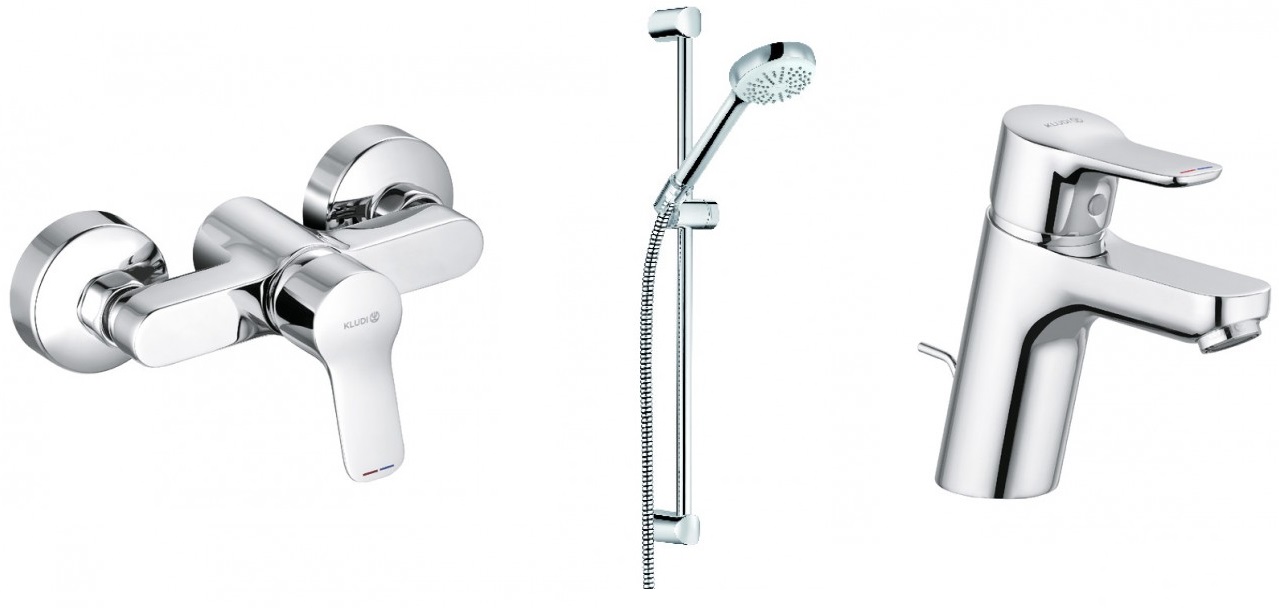 Kludi Pure & Easy Nat Strucy Washbasin Set