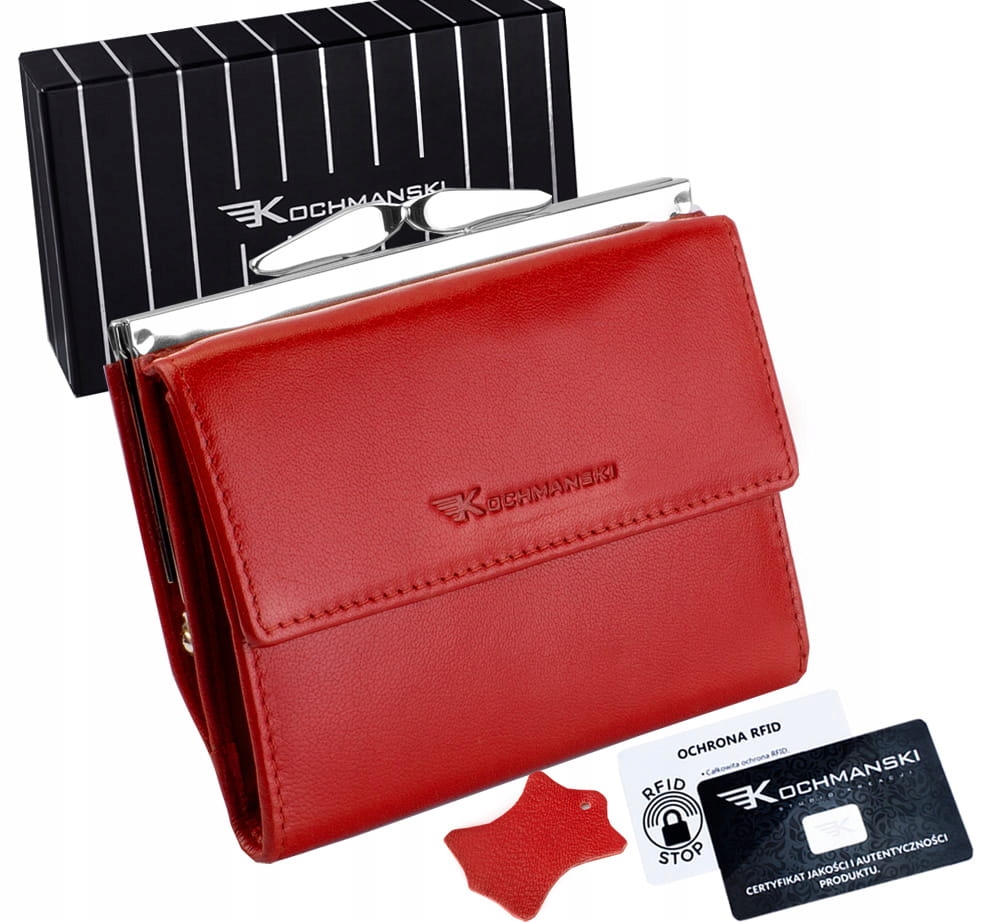 Peňaženka - Kochmanski peňaženka Prírodná koža Red K -859 - Dámsky produkt