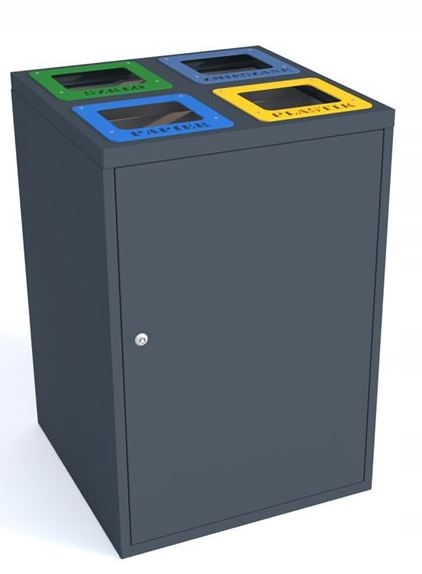 Ocynk Cube a 4x80l 4 komory segregácia košík