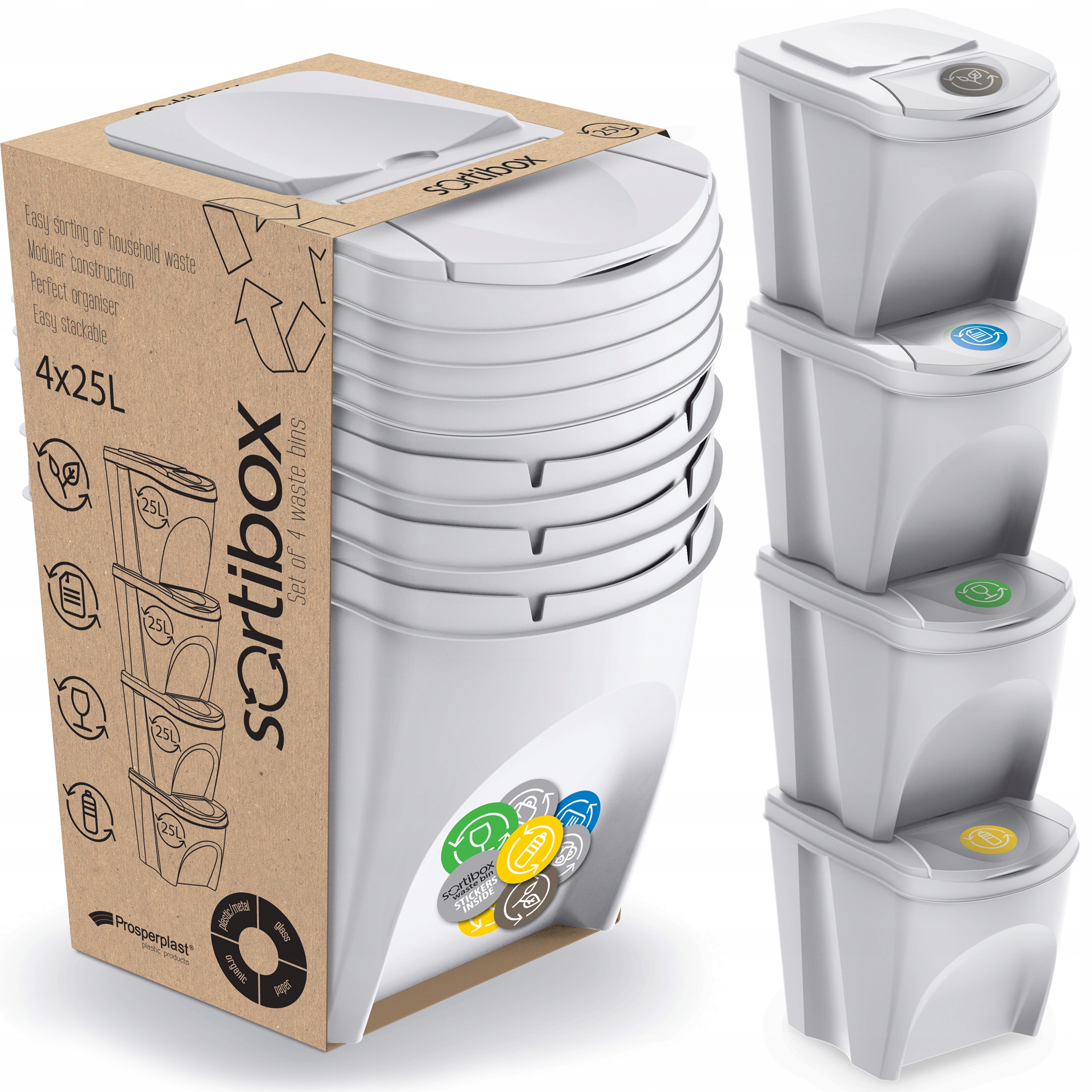 Segregačný kôš odpadu 4x20l Bie set