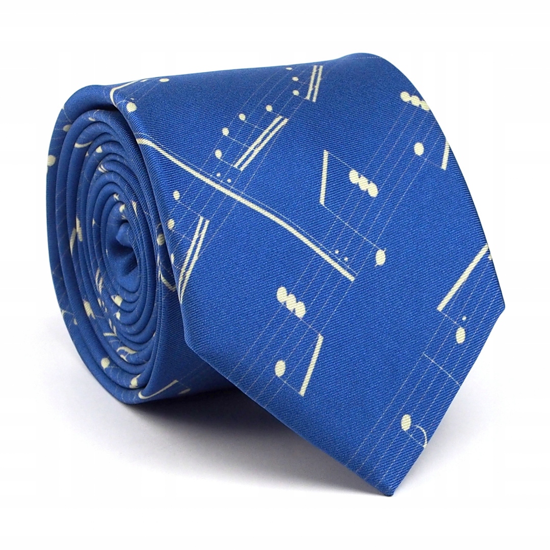 KR-482 Blue Silk kravata s Lum Milan Notes