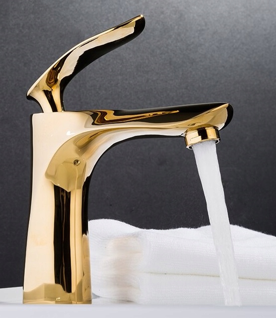 Faucet, Washbasin Faucet, Golden Shine Effect