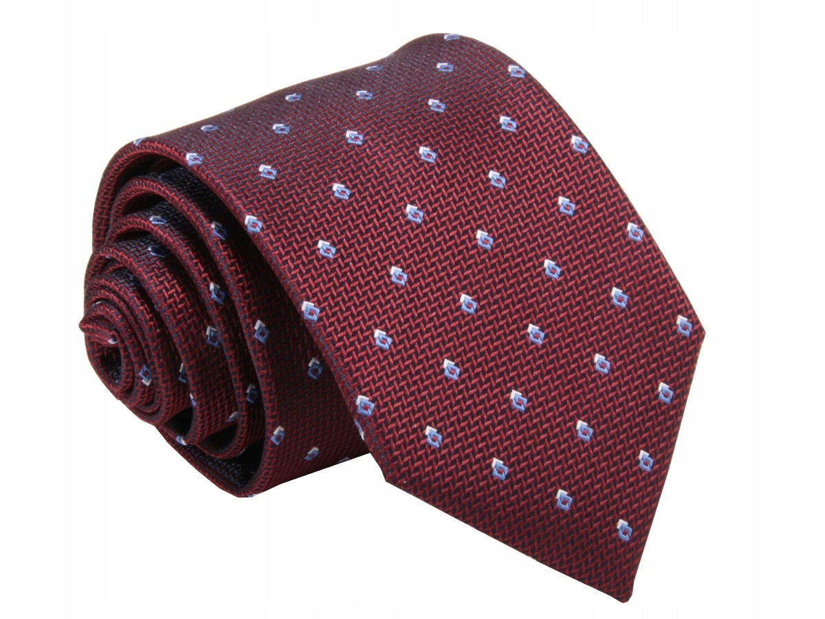 Jacquard Tie-Burgundsko v štvorci [2300]