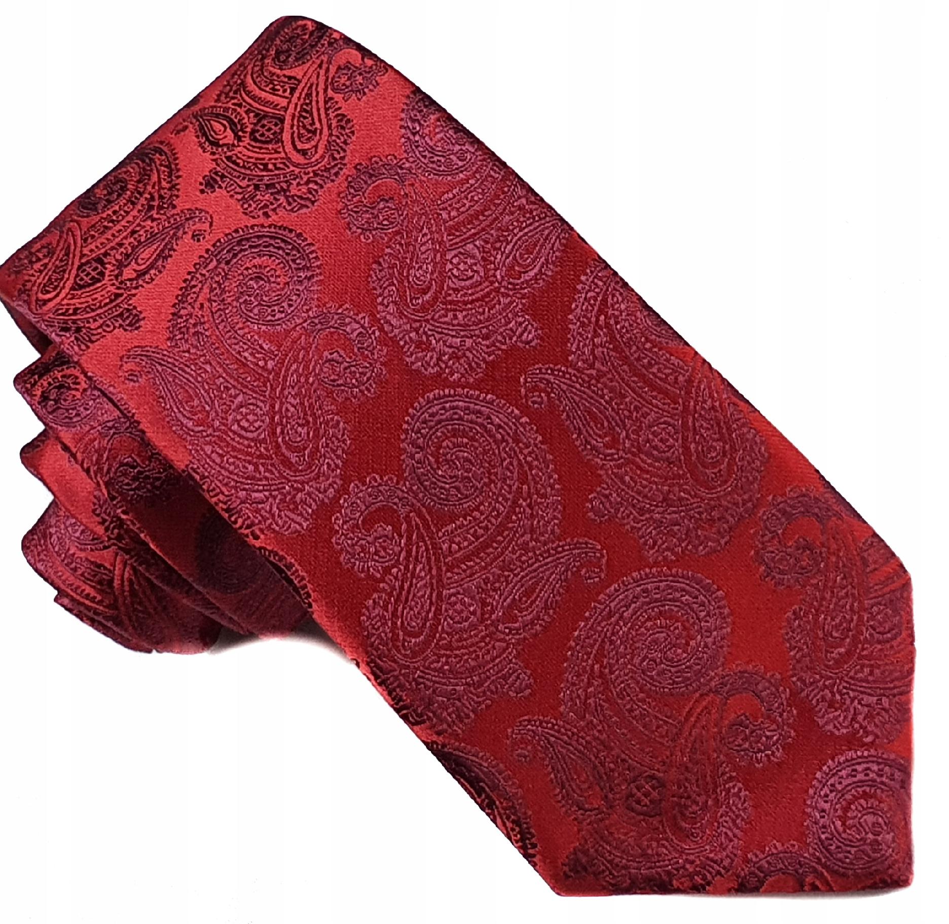 Jacquard TIE Red Burgundsko Accent Pocket Square