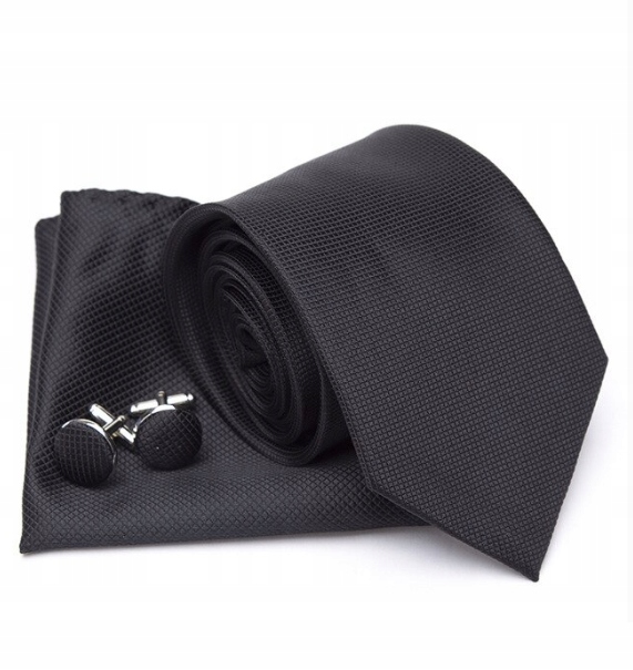 Úzky kravata Ankani 003 kps čierny polyester