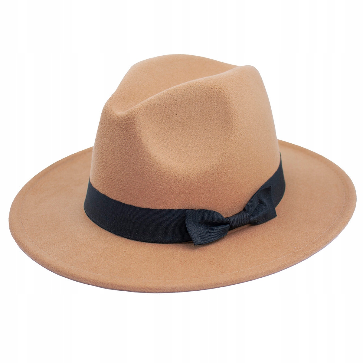 Classic Hat Panama Beige Felt Bow