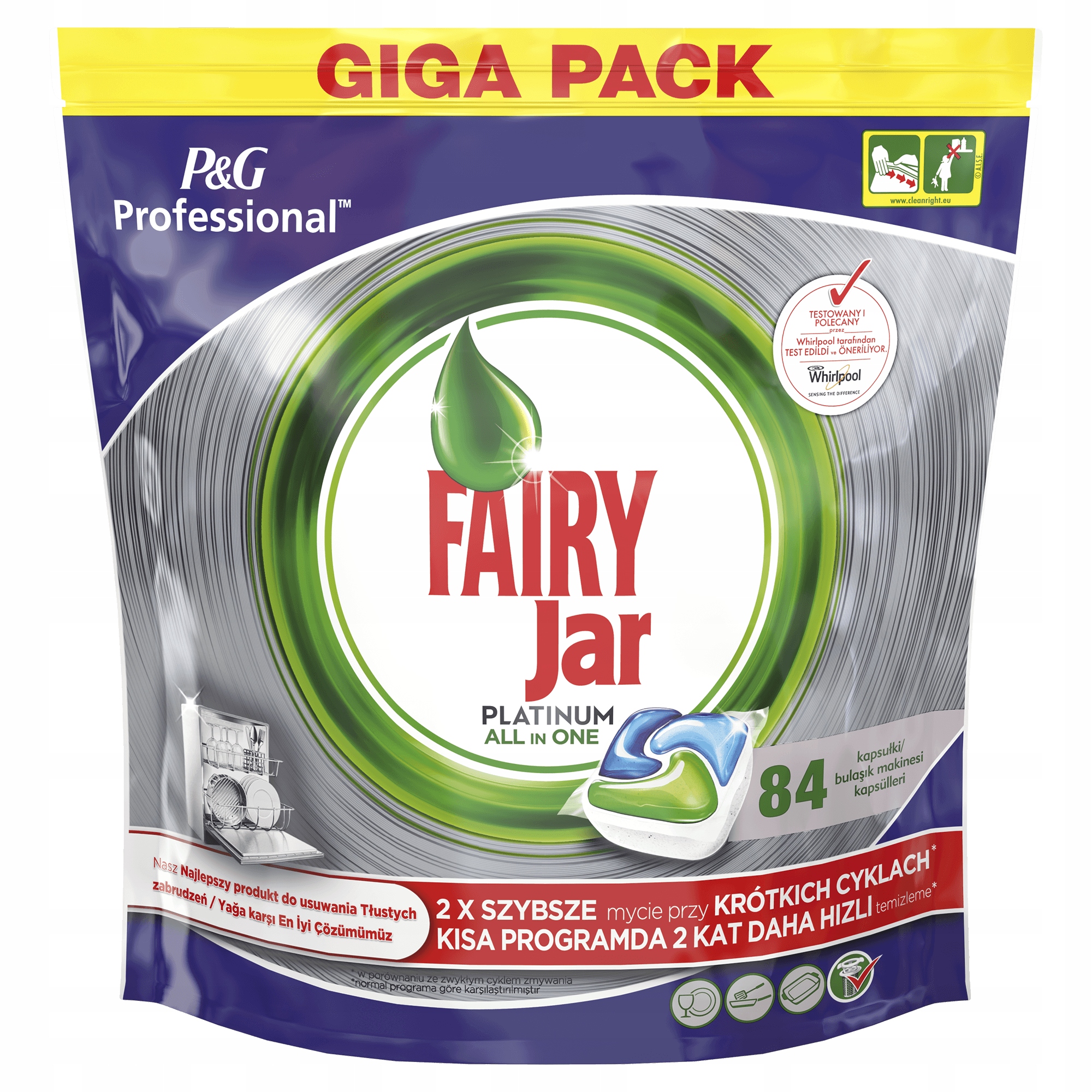 Kapsuly Fairy Jar Platinium pre umývačky riadu 84 ks