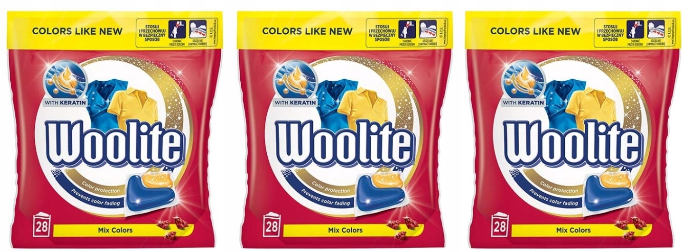 Pracie kapsuly a tablety - Umývanie kapsúl 84 ks Woolite Mix Farby