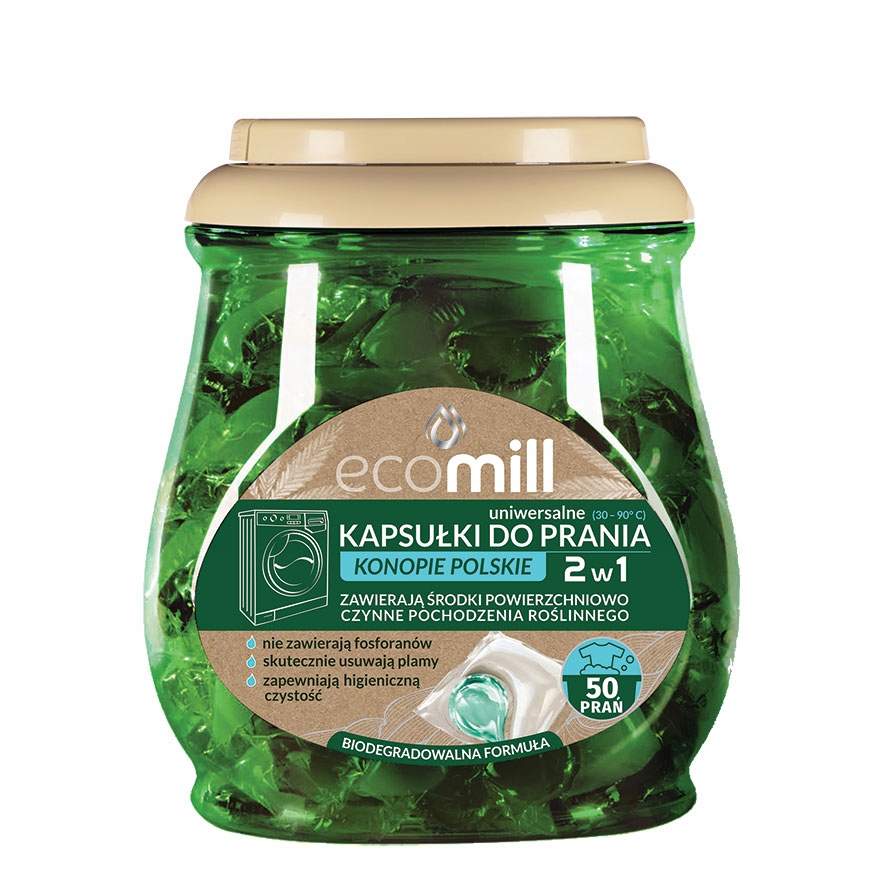Pracie kapsuly a tablety - Pracie kapsuly Ecomill 50 ks Tea Green Bio
