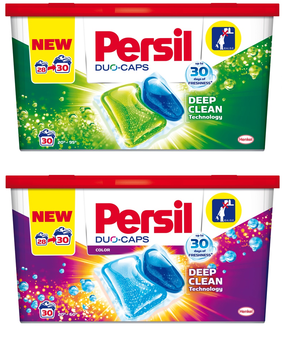 Pracie kapsuly a tablety - Pracie kapsule PERSIL DUO CAPS FARBA BIEL 30P