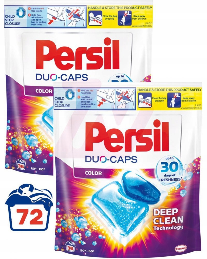 Pracie kapsuly a tablety - Premývacie kapsuly Persil Duo-Caps Farba 72 kusov