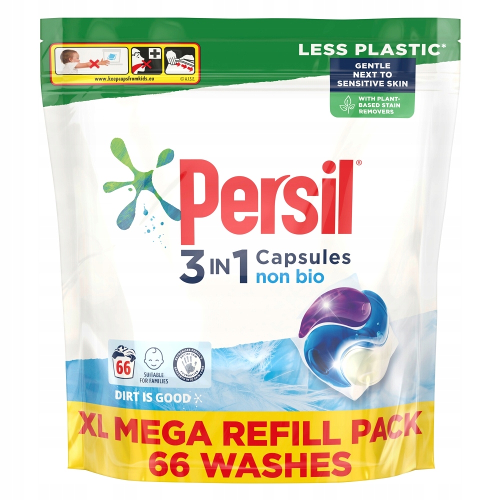 Pracie kapsuly a tablety - Pracie kapsuly Persil Non Bio 66 ks 3 v 1 UK
