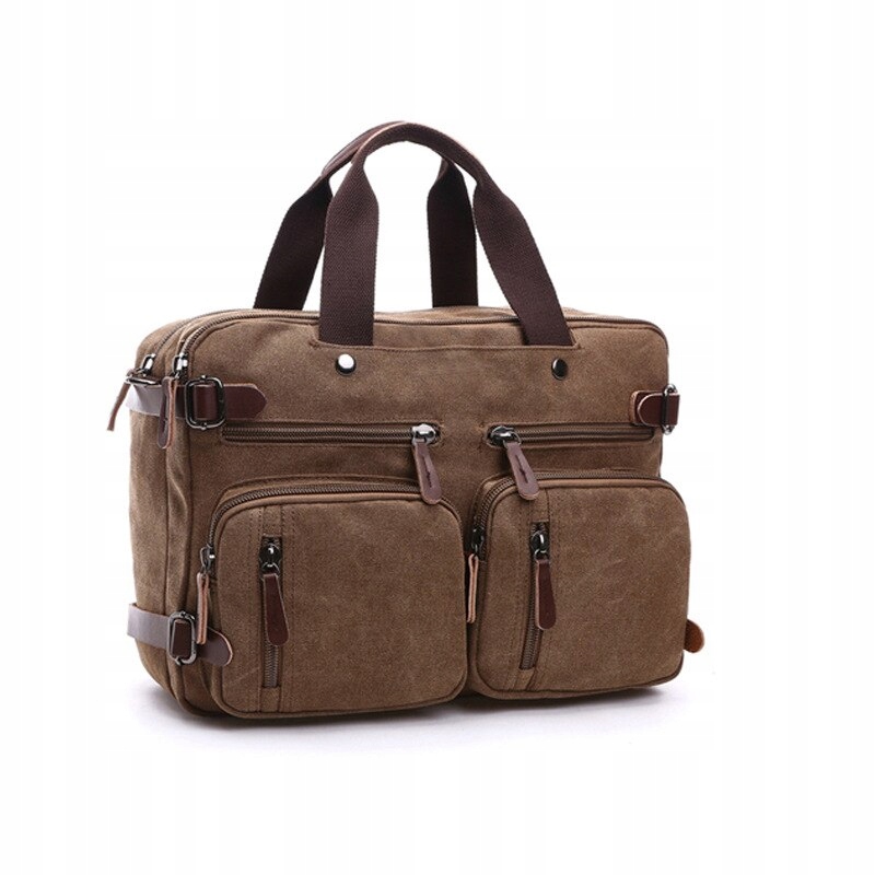 Datched Coffee Men's Canvas Leather Fivor