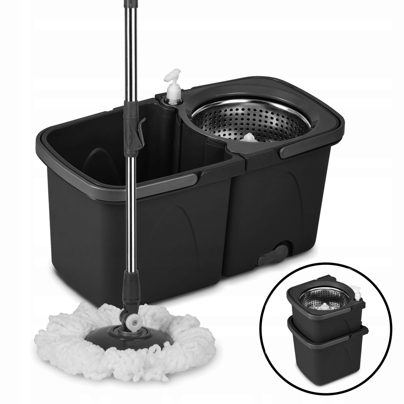 Teleskopická palica Mop Rotary Bucket Skladací príspevok