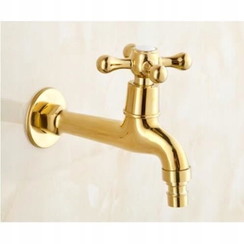 Kuchynské kohútiky, zlatý mosadzný záhradný faucet, vysoký