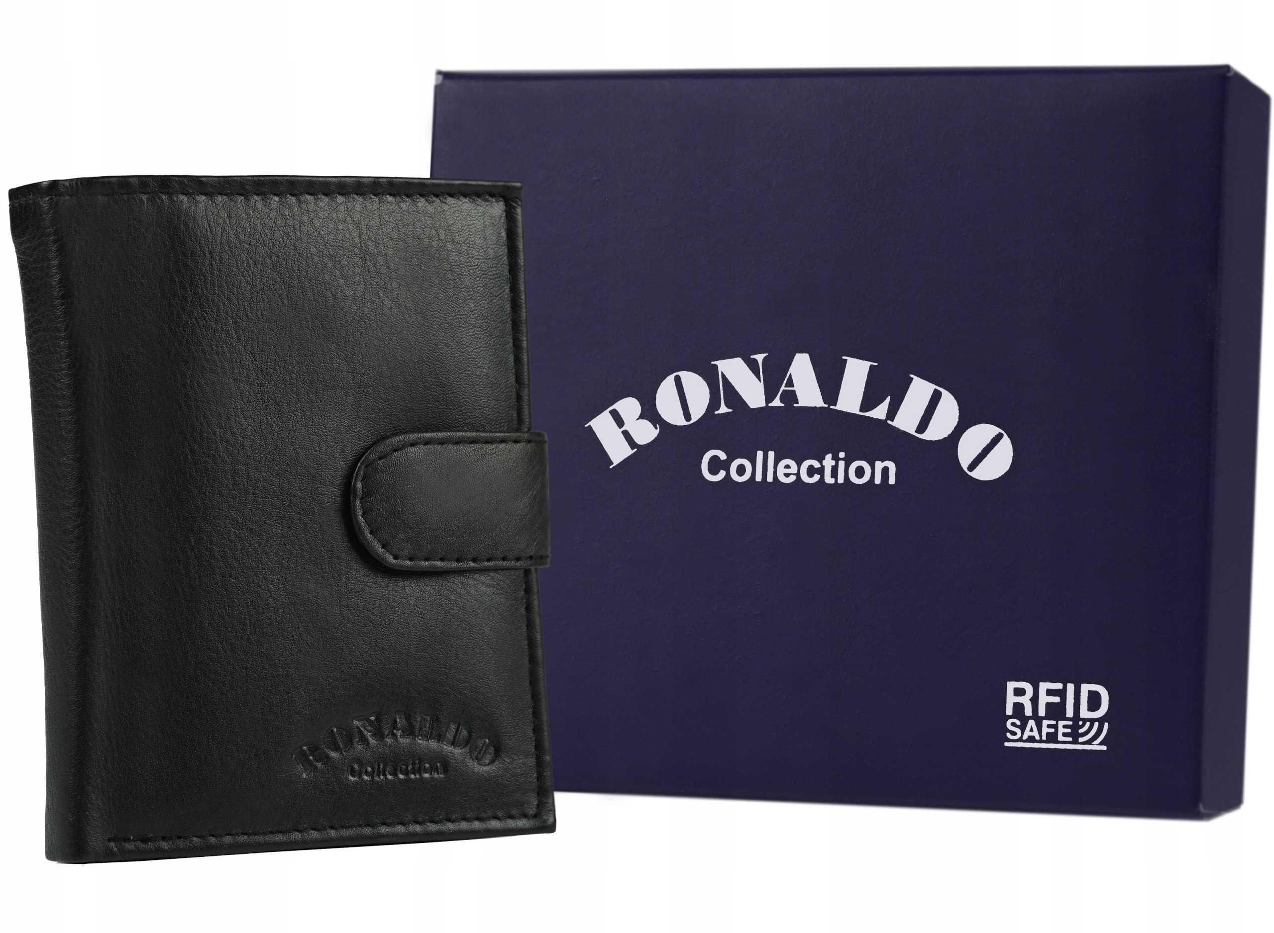 Peňaženka - Ronaldo Peňaženka Prírodná koža čierna 0800L -D čierna - mužský produkt