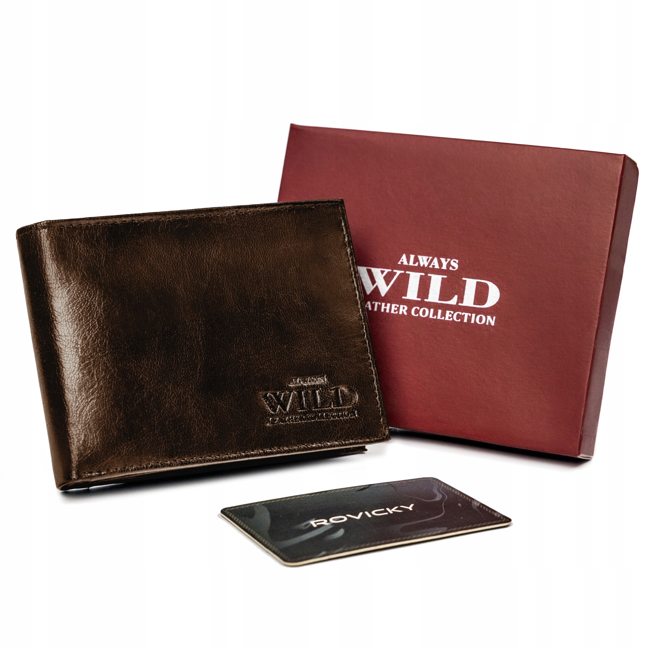 Peňaženka - Vždy divoké portfólio prírodné kože Brown N992-VTK-Box-4527 BR-MALE Produkt