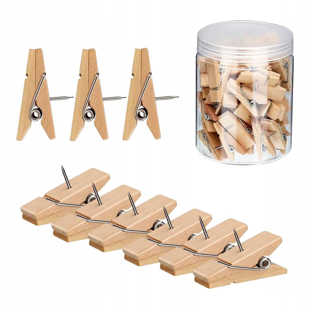 Drevené svorky kolíky Pinezki Pins
